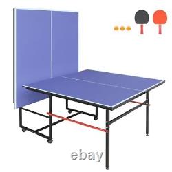 8ft Mid-Size Table Tennis Table Foldable & Portable Ping Pong Table Set for I