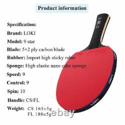 9 Star Professional Ping Pong Racket Table Tennis Paddle For Fast Attack Sticky