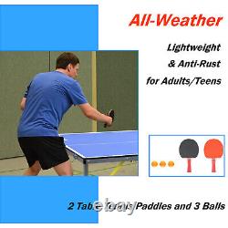 Assesza6ft Table Tennis Table Foldable & Ping Pong Table 2 Table Tennis Paddles