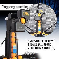 Automatic Ping Pong Machine Table Tennis Robot Recycle with Net &100pcs Balls