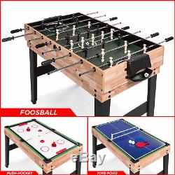 BCP 2x4ft 10-in-1 Combo Game Table Set with Billiards, Foosball, Ping Pong, & More