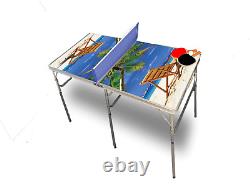 Beach Chair Twin Portable Tennis Ping Pong Folding Table withAccessories