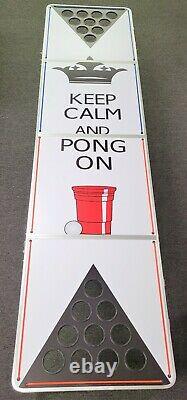 Beer Pong Game Portable Foldable Table Aluminum LED Lights Cup Holder 8 Feet New