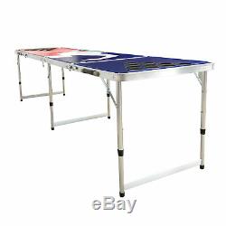 Beer Pong Table 8' Folding Tailgate Drinking Game Cup Holes Led Lights #7
