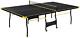 Black Yellow Folding Rolling Table Tennis Table Indoor Ping Pong Table With 2 Pa