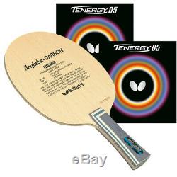 Butterfly Viscaria Table Tennis Blade FL Handle with Tenergy 05 2.1mm Red &Blk