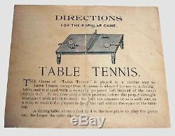 C1880s POPULAR GAME OF TABLE TENNIS Boxed Set by WILLIAMS & CO Paris with NET