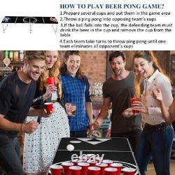 Costway 8 Foot Beer Pong Table Portable Party Family Game Table Tailgate Table