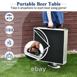 Costway 8 Foot Beer Pong Table Portable Party Family Game Table Tailgate Table