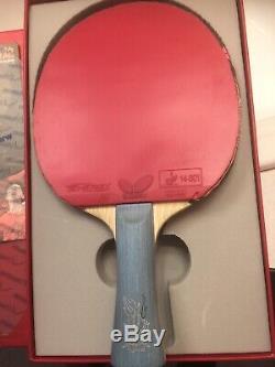 DHS Hurricane Long 5X Flare Table Tennis and Ping Pong Flared Blade, Authentic