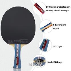 DHS Ping Pong Paddles Table Tennis Racket with Carrying Case Rubber