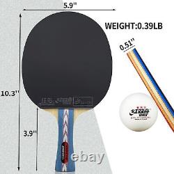 DHS Ping Pong Paddles Table Tennis Racket with Carrying Case Rubber