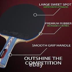 DHS Ping Pong Paddles Table Tennis Racket with Carrying Case Rubber