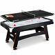 Espn 72 Inch Air Powered Hockey Table With Table Tennis Top & In-rail Scorer, Ne