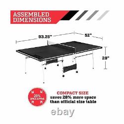 ESPN TT415Y19012 Folding Table Tennis Paddles Balls Mid Size Sturdy Steel New
