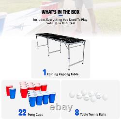 Easy Folding Drinking Game Pong Tailgate Tables with Cups and Balls, Perfect for