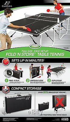 Fold N Store Tennis Table15mm Sports Easy Setup Tournament Size Rust resistant