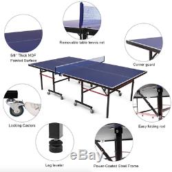 Foldable Indoor/Outdoor Table Tennis Ping Pong Game for Garage with Clamp Net