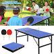 Foldable Indoor Tennis Ping Pong Table With A Net, 2 Paddles And Balls 60 Inches