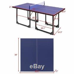 Foldable Outdoor Indoor Midsize Compact Ping-pong Table Tennis Table Play Game