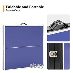 Foldable Ping Pong Table-60 x 30 Portable Table Tennis Table Small Size Navy