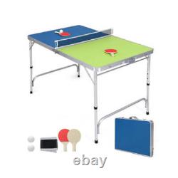 Foldable Ping Pong Table Game Set Mini Table Tennis Table with Adjustable Height