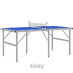 Foldable Ping Pong Table Set Mini Table Tennis Table with Net Paddles Balls