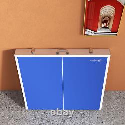 Foldable Ping Pong Table Set Mini Table Tennis Table with Net Paddles Balls