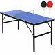 Foldable Ping Pong Table Tennis Indoor Outdoor With Net 2 Paddles 2 Ball Portable