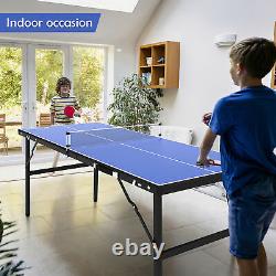Foldable Ping Pong Table Tennis Indoor Outdoor with Net 2 paddles 2 ball Portable