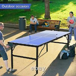 Foldable Ping Pong Table Tennis Indoor Outdoor with Net 2 paddles 2 ball Portable
