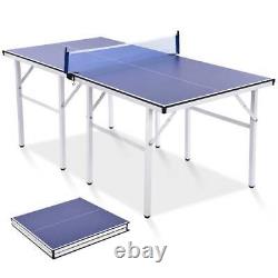 Foldable Portable Home Ping Pong Table with Net, 2 Rackets, 3 Table Tennis Balls