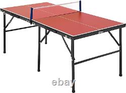 Foldable Small Size Ping Pong Table-60 X 30 Portable Table Tennis Table with N