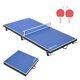 Foldable Table Tennis Table, Mini Portable Ping Pong Game Table For Indoor Blue