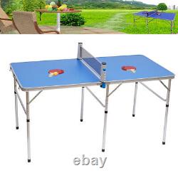 Foldable Table Tennis Table Outdoor Indoor Ping Pong Table with Racket Net USA