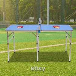 Foldable Table Tennis Table Outdoor Indoor Ping Pong Table with Racket Net USA