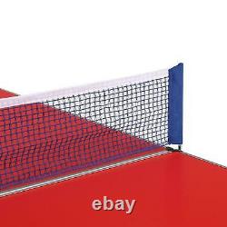 Foldable Table Tennis Table Outdoor/Indoor Ping Pong Table with Rackets Net Red