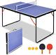 Foldable Table Tennis Table Portable Ping Pong Table With Net & 2 Paddles & 3 Ba