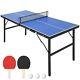 Foldable Table Tennis Table, Portable Table Tennis Table With 2 Table Tennis