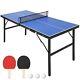 Foldable Table Tennis Table, Portable Table Tennis Table With 2 Table Tennis
