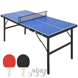 Foldable Table Tennis Table, Portable Table Tennis Table with 2 Table Tennis