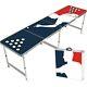Folding 8' X 2' Beer Pong Gaming Table Led Rim Lights, Cup Holders Player