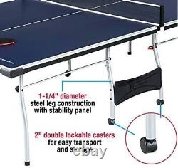 Folding Ping Pong Table Tennis Playing Set Indoor Official Size Family Games 4 P