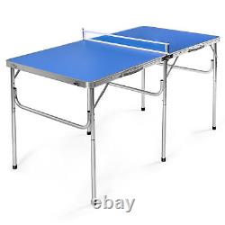 Folding Table Tennis Table Portable Ping Pong Table with 2 Paddles & 2 Balls