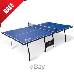 Folding Tennis Table Ping Pong Indoor Sport Kids Fun Tourmanet Size Game Room