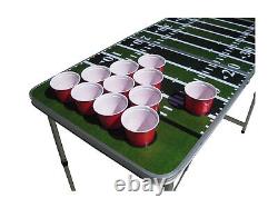 Football Field Beer Pong Table with Predrilled Cup Holes