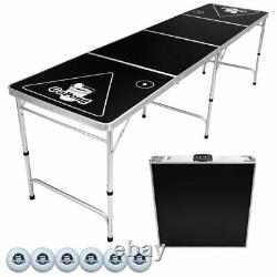 GoPong 6-Foot Portable Folding Beer Pong / Flip Cup Table (6 Balls Included)