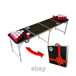 GoPong 8 Foot Portable Beer Pong / Tailgate Tables Black, Football, American