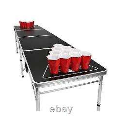 GoPong 8 Foot Portable Beer Pong / Tailgate Tables Black, Football, American