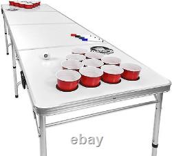 GoPong 8 Ft Portable Beer Pong Table Folding Custom Dry Erase Top Drinking Game